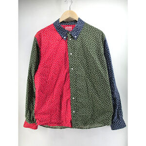 KENZO Color Block Floral Printed Button Up‎ Shirt Mens (41 cm / 16 in)